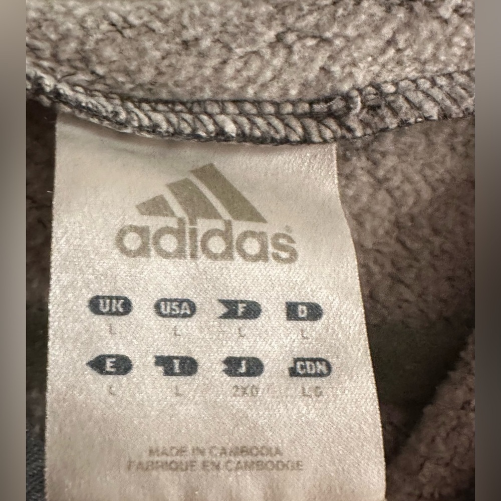 Adidas Men's Gray Hoodie Sweater - Picture 2 of 3